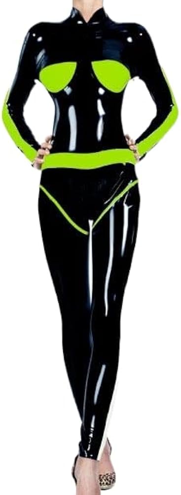 Amazon | ラテックス ラバー スーツ クールなグリーンとブラックの