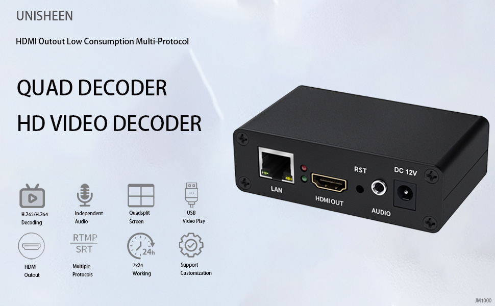 Amazon.com : UNISHEEN USB IP to HDMI HD Video Decoder- H.265/H.264