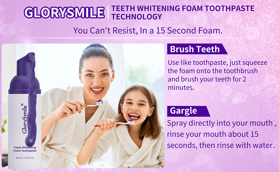 Amazon.com: GlorySmile Purple Teeth Whitening Foam, Dental Color