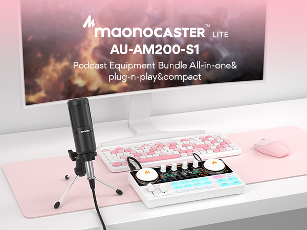 Amazon.com: MAONO Podcast Equipment Bundle Audio mixer All-in-One