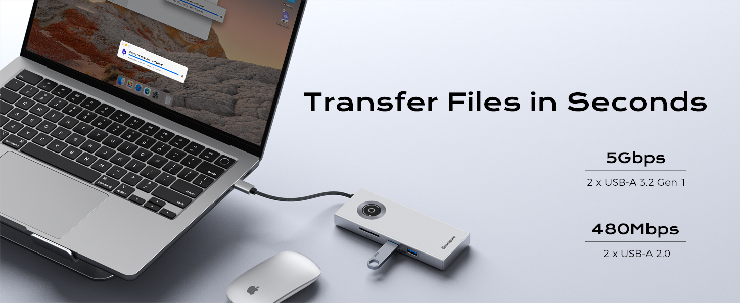 Minisopuru 2-in-1 Laptop Stand with USB-C Hub Workstation | MD801M