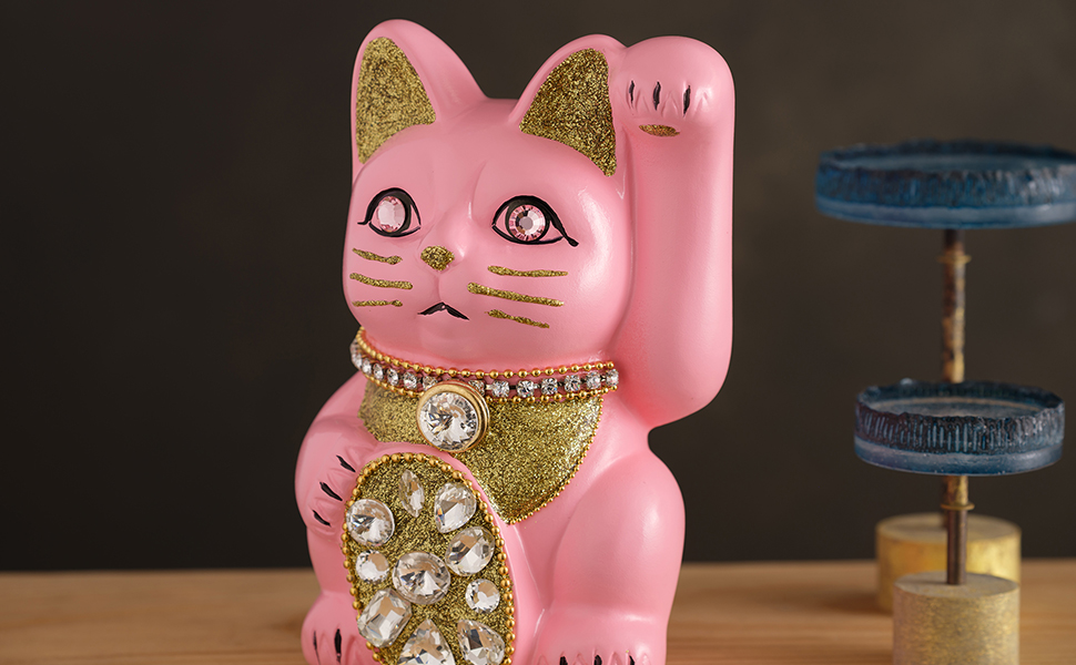 Amazon.co.jp: ご縁猫 ジュエリーキャット(M-SIZE ピンク Pink）左手