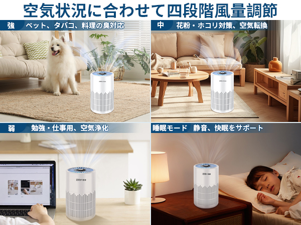 Amazon.co.jp: ZXhome 空気清浄機 「360°全方向吸収＆リモコン付属