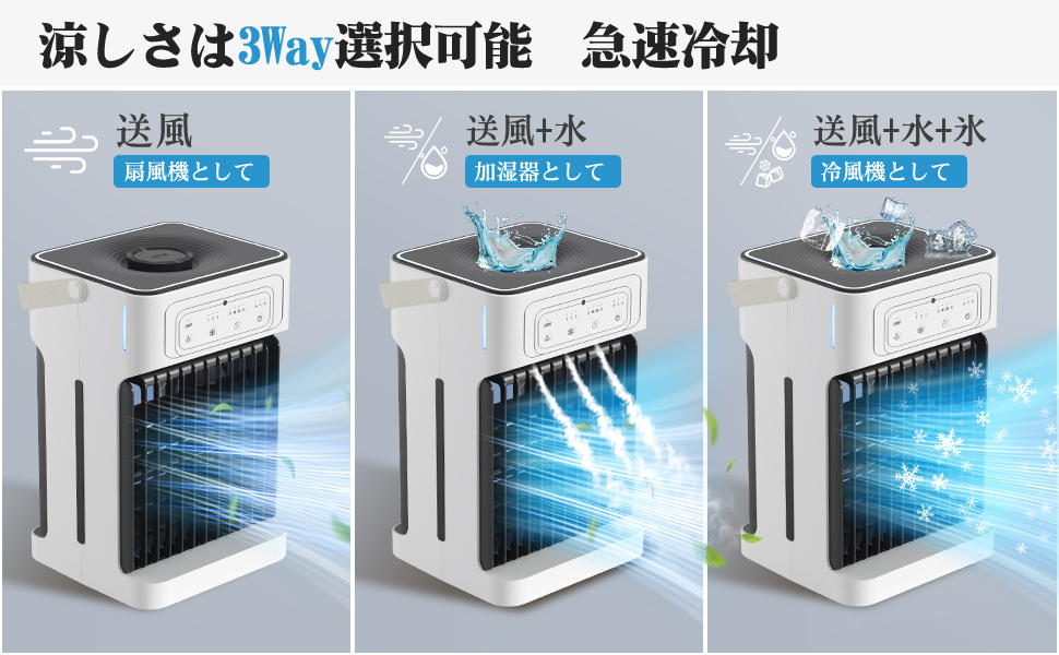 Amazon.co.jp: 冷風機 強力 冷風扇 卓上クーラー 冷風扇風機【業界初の