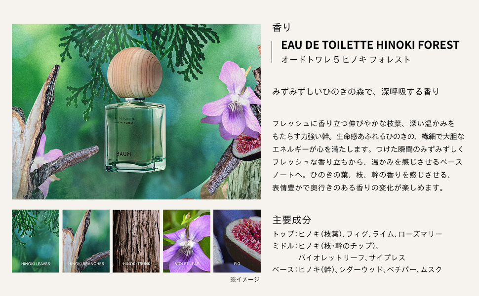 Amazon.co.jp: BAUM（バウム） オードトワレ 5 (ヒノキ フォレスト