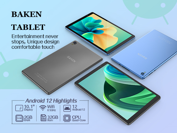 Amazon.com : BAKEN Tablet 10 inch Android Tablets, Android 12