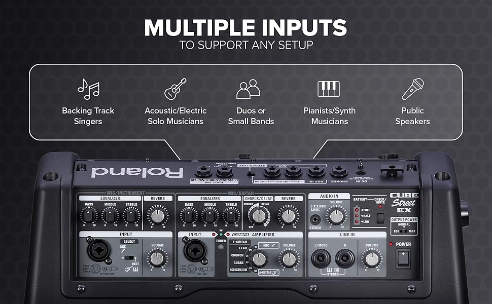 Roland Cube Street EX | Battery-Powered 50W Stereo Amplifier