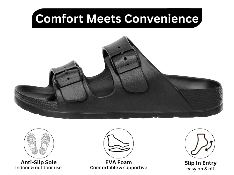 Amazon.com | Alpine Swiss Mens Double Strap Slide Sandals EVA Flat