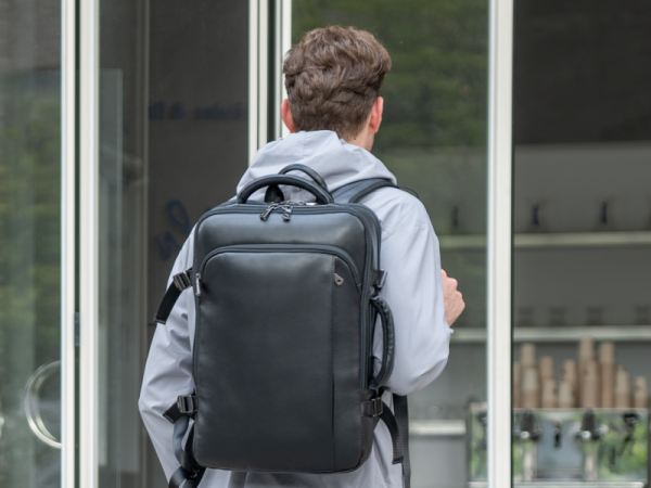 Amazon.com: Masa Kawa Black Leather 15.6 Inch Laptop Backpack for