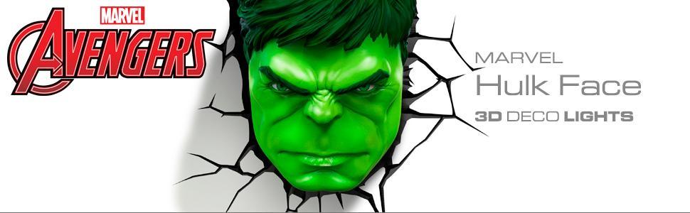 Amazon.com: 3DLightFX Marvel Avengers Hulk Face 3D Deco Light