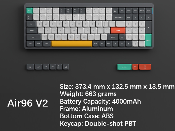 Amazon.com: nuphy Air96 V2 Wireless Mechanical Keyboard,100 Keys