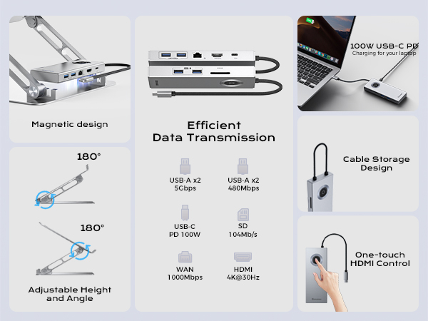 Amazon.com: minisopuru USB C Laptop Docking Station Stand with 4K