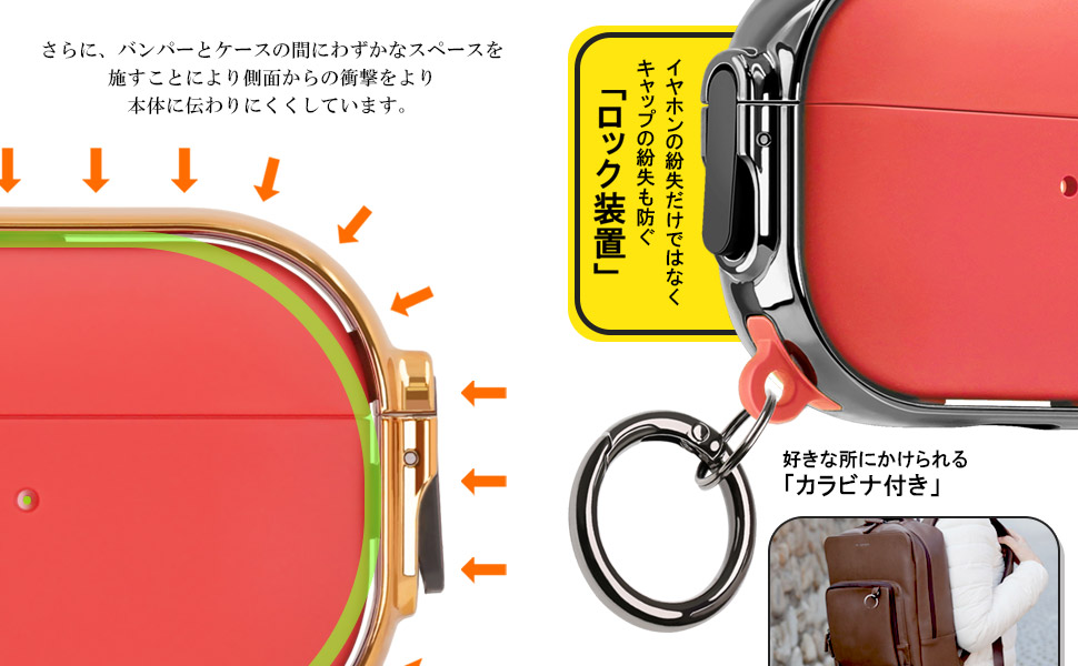 Amazon | ZENIX DESIGN TECH Airpods Pro 用 ケース 第1世代 カラビナ