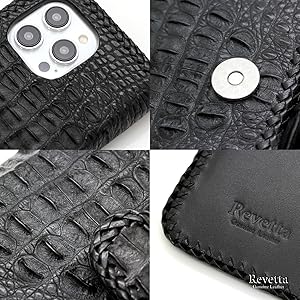 Amazon.co.jp: iPhone14Pro 用 ケース 手帳型 クロコダイル ワニ革