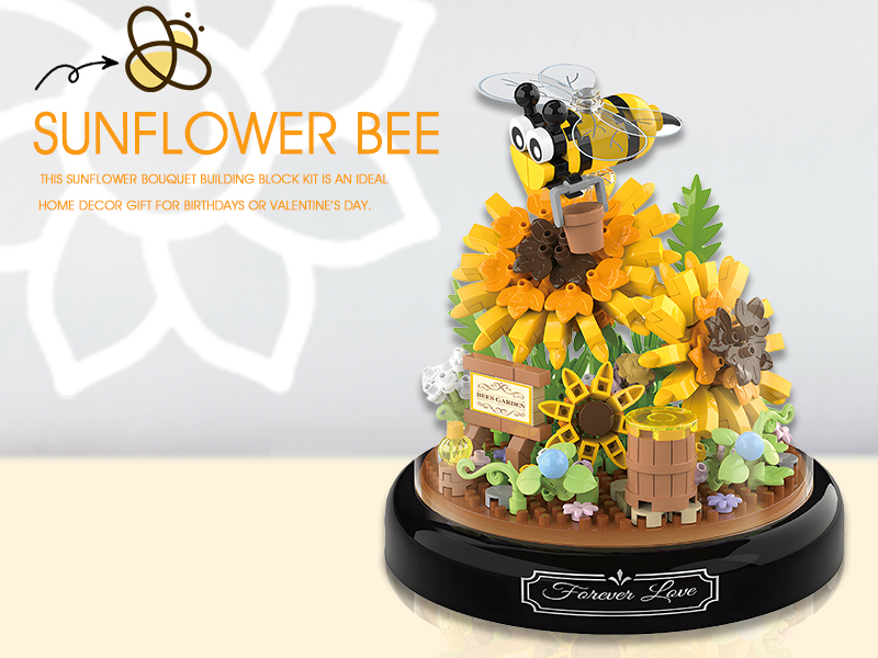 Amazon.com: HI-REEKE Sunflower Bee Bouquet Building Block Set