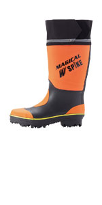 Amazon | [マルゴ] 安全靴 作業靴 スパイク ブーツ 山林作業 強化樹脂