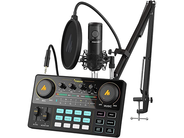 MAONO Audio Interface, Maonocaster Mixer Podcast Equipment Bundle