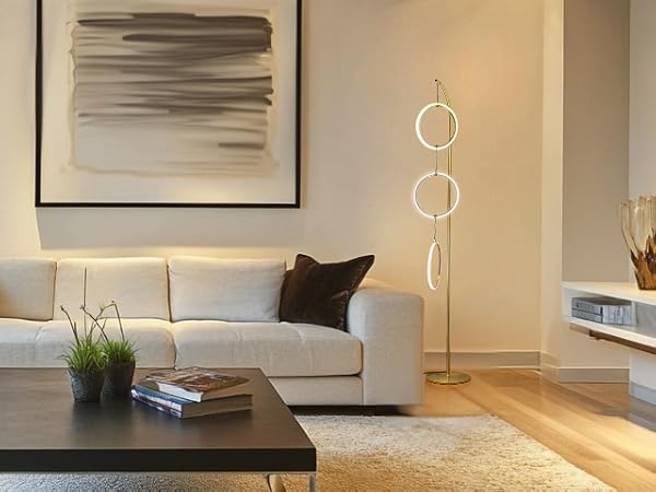 Brightech Nova 74 in. Antique Brass Industrial 3-Light LED Energy