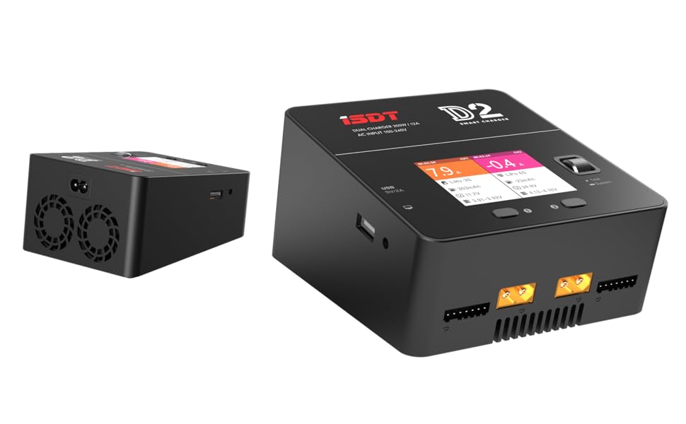 ISDT D2 Mark 2 LiPo Battery Balance Charger Discharger 200W 12Ax2