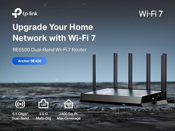 Amazon.com: TP-Link BE6500 Dual-Band WiFi 7 Router (BE400) – Dual
