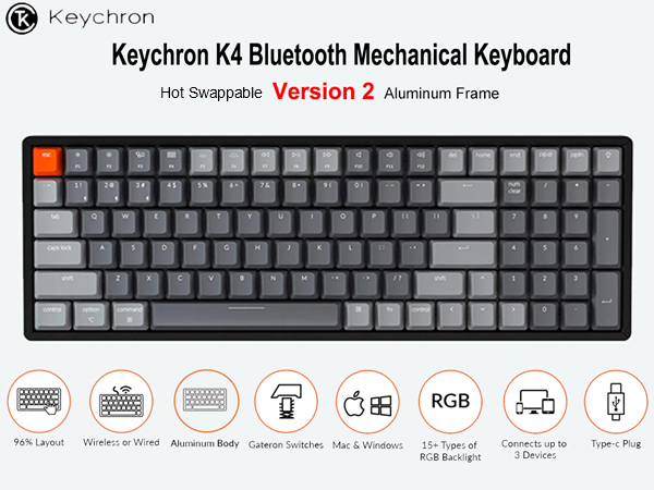 Amazon.com: Keychron K4 Bluetooth Wireless Mechanical Keyboard RGB