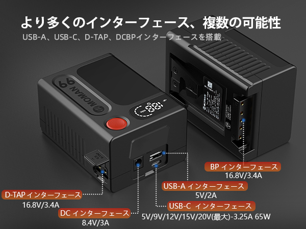 Amazon | Vマウントバッテリー, Moman Power 99 Touch USB-C/USB-A/D