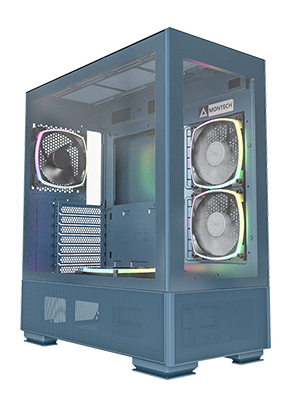 Montech Sky Two Mid Tower ATX ARGB PC Case - Morocco Blue - SKY