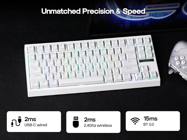 Amazon.com: EPOMAKER G84 80% RGB Gaming Mechanical Keyboard, 2.4