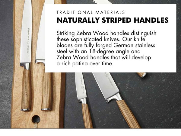 Amazon.com: Schmidt Brothers - Zebra Wood, 15-Piece Kitchen Knife