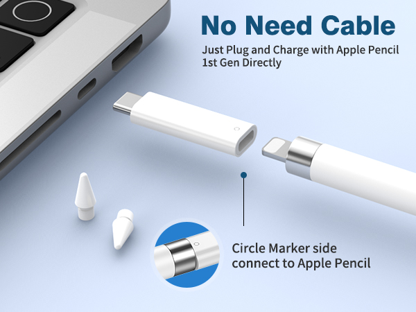 Amazon.com: USB C Pencil Adapter +2 Pcs Nibs for Apple Pencil 1st