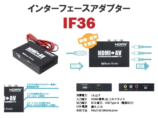 Amazon.co.jp: ビートソニック(Beat-Sonic) HDMI RCA 変換