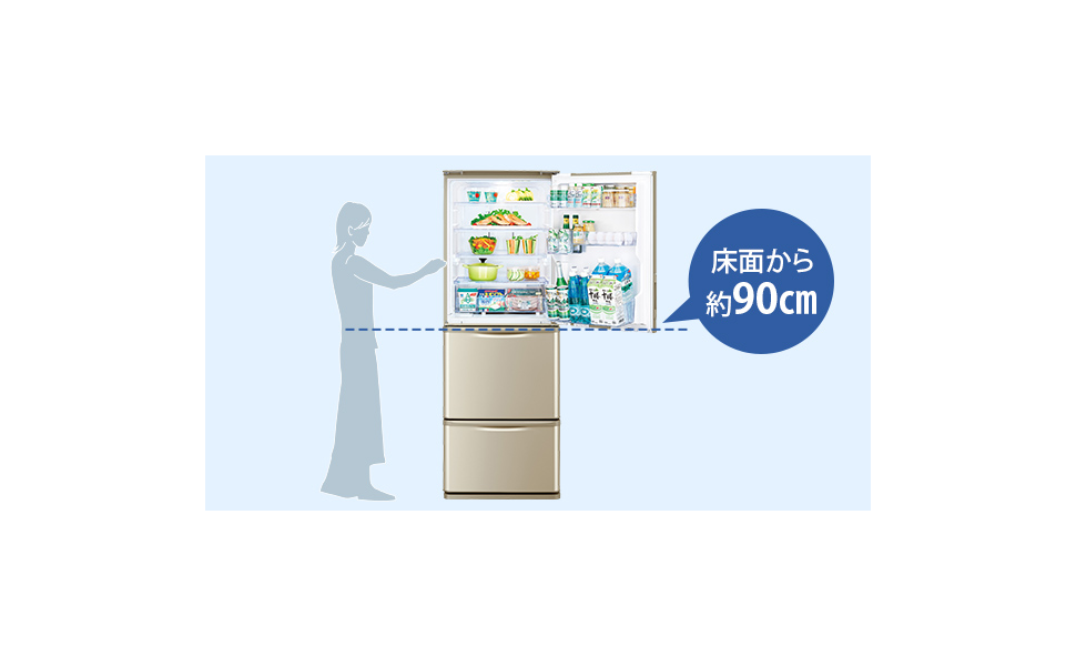 Amazon.co.jp: シャープ SHARP 冷蔵庫 SJ-X355H-N 350L 幅60.0cm