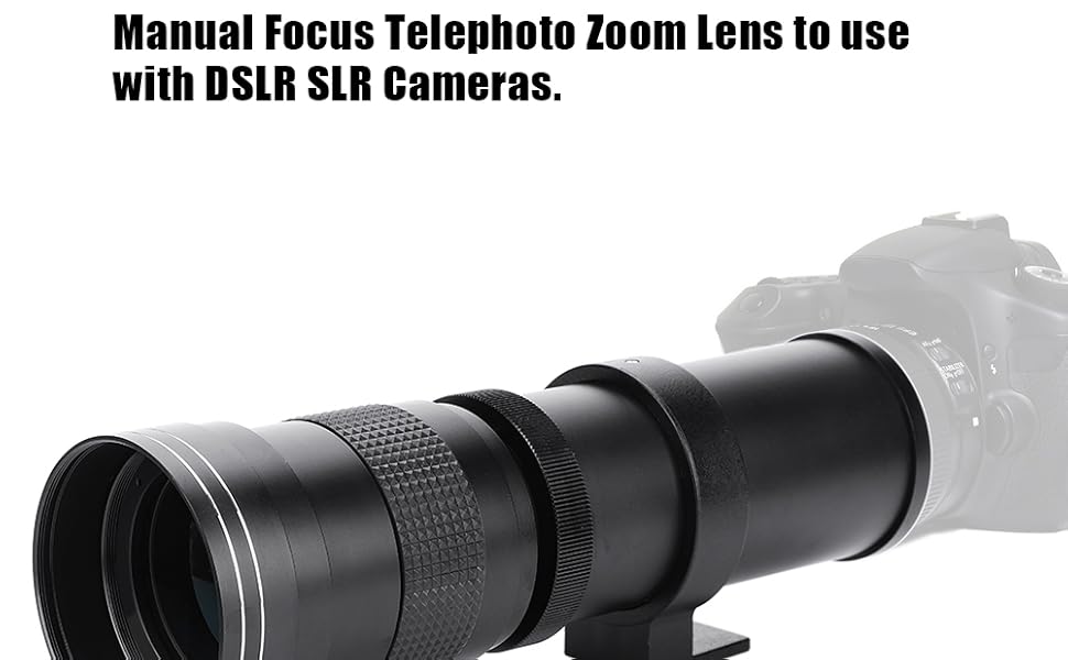 Amazon | 望遠レンズ、420-800mm F/8.3-16望遠レンズDSLRカメラ用手動