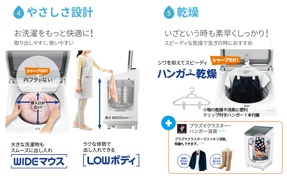 Amazon.co.jp: シャープ 洗濯機 洗濯乾燥機 ガラストップ 穴なし槽