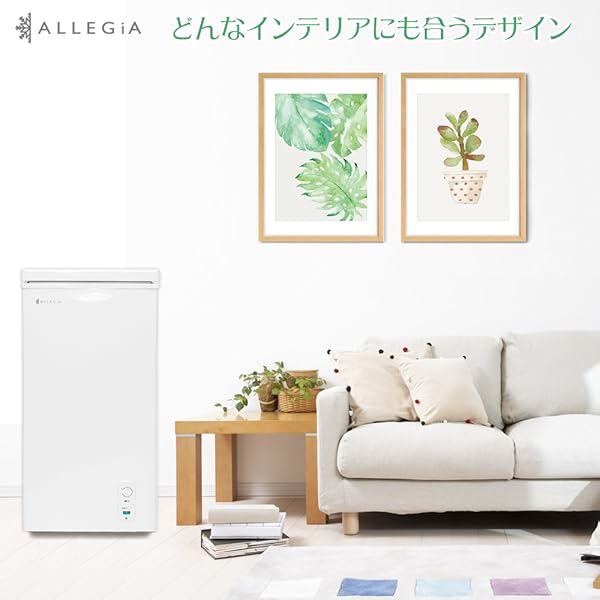 Amazon | アレジア 冷凍庫 小型 上開き 63L スリム ストッカー