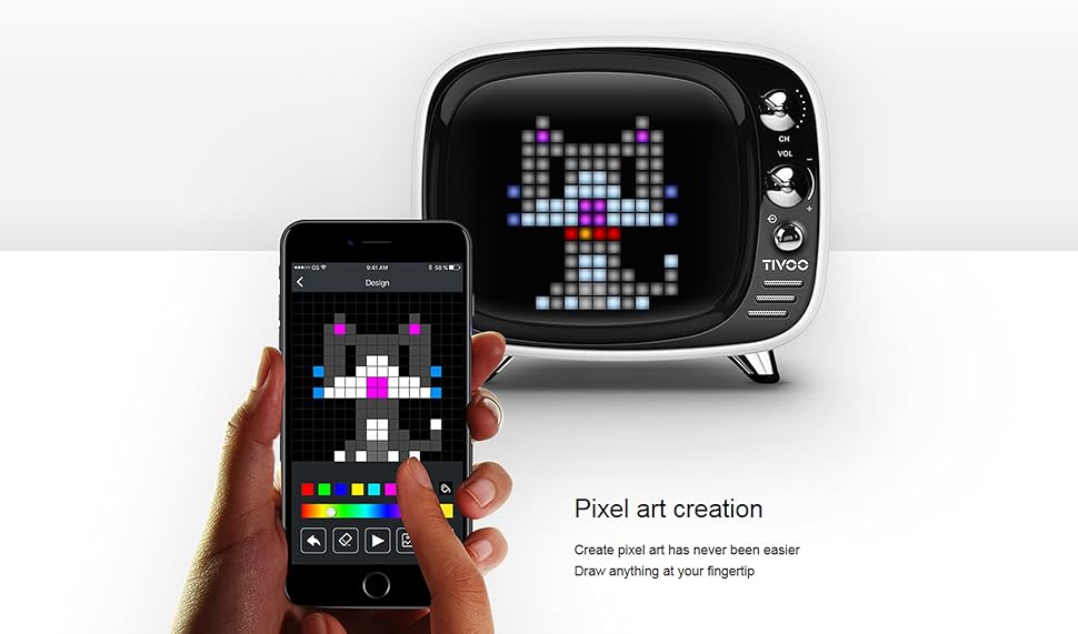 Amazon | Divoom TIVOO レトロTV型モニター搭載 Bluetoothスピーカー