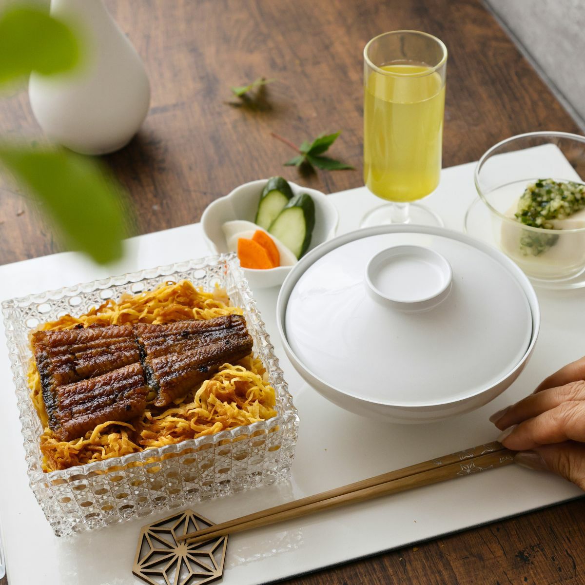 ガラス製カット硝子 籠目向付お重箱｜M苦楽園｜おしゃれな食器通販サイト