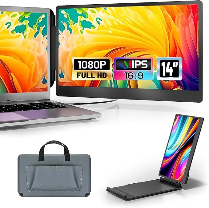 Laptomo - S3 ノートパソコン デュアルモニター14インチ FHD 1080P IPS