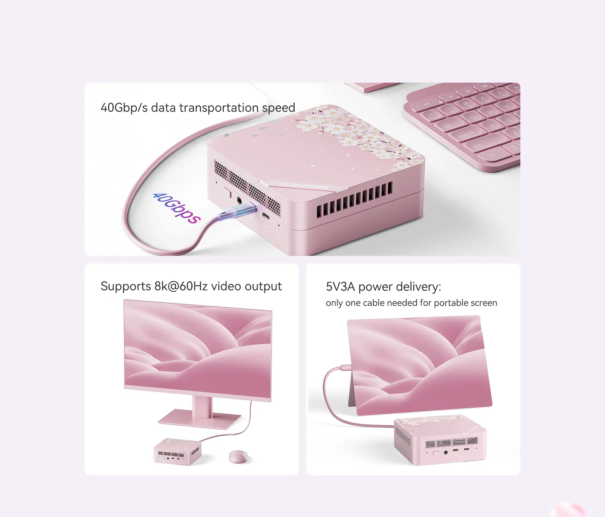 Minisforum UM773 SE Sakura Edition AMD Ryzen™ 7 7735HS – Mini pcs