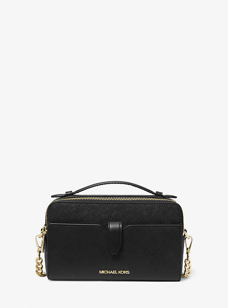 Jet Set Medium Saffiano Leather Smartphone Double-Zip Crossbody