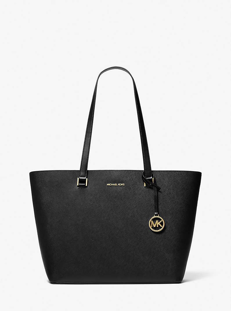 Savannah Large Saffiano Leather Tote Bag in BLACK - Sale | Michael