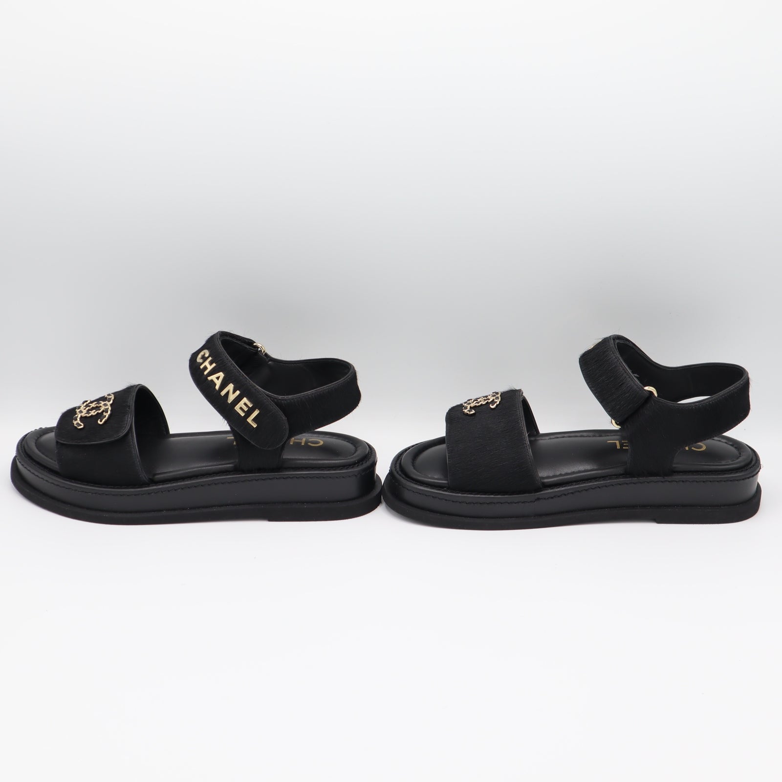 CHANEL シャネル ココマーク サンダル ハラコ レザー G46018 36C 23cm
