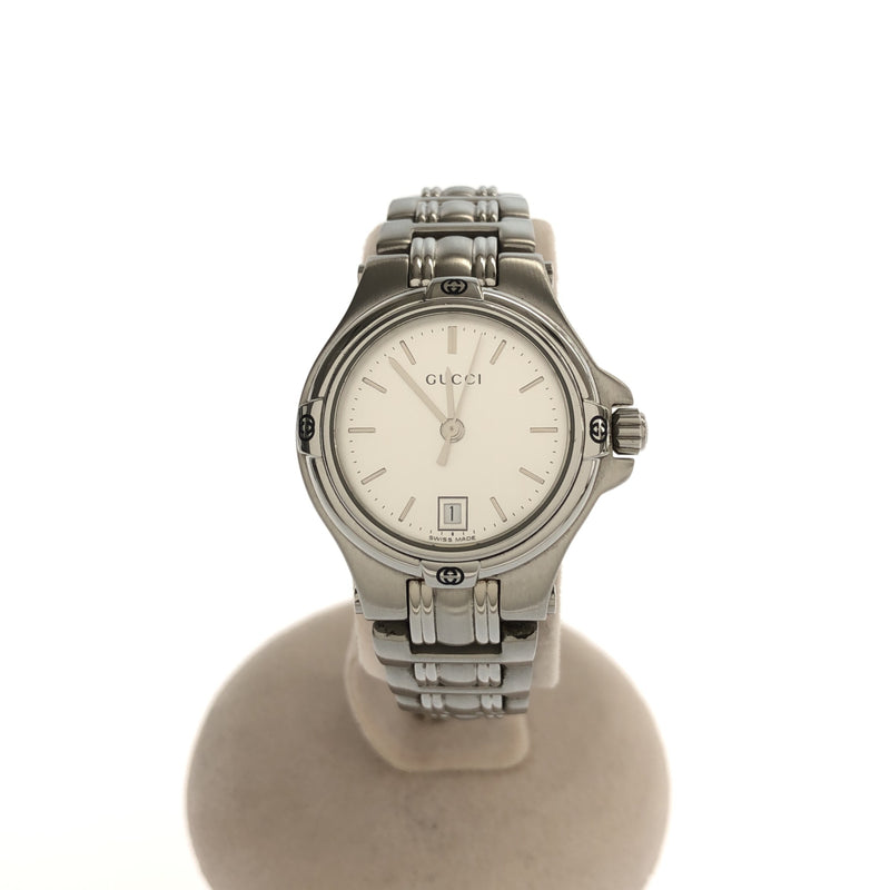 腕時計 GUCCI グッチ 9040L シルバー文字盤 クォーツ QZ デイト 2023年