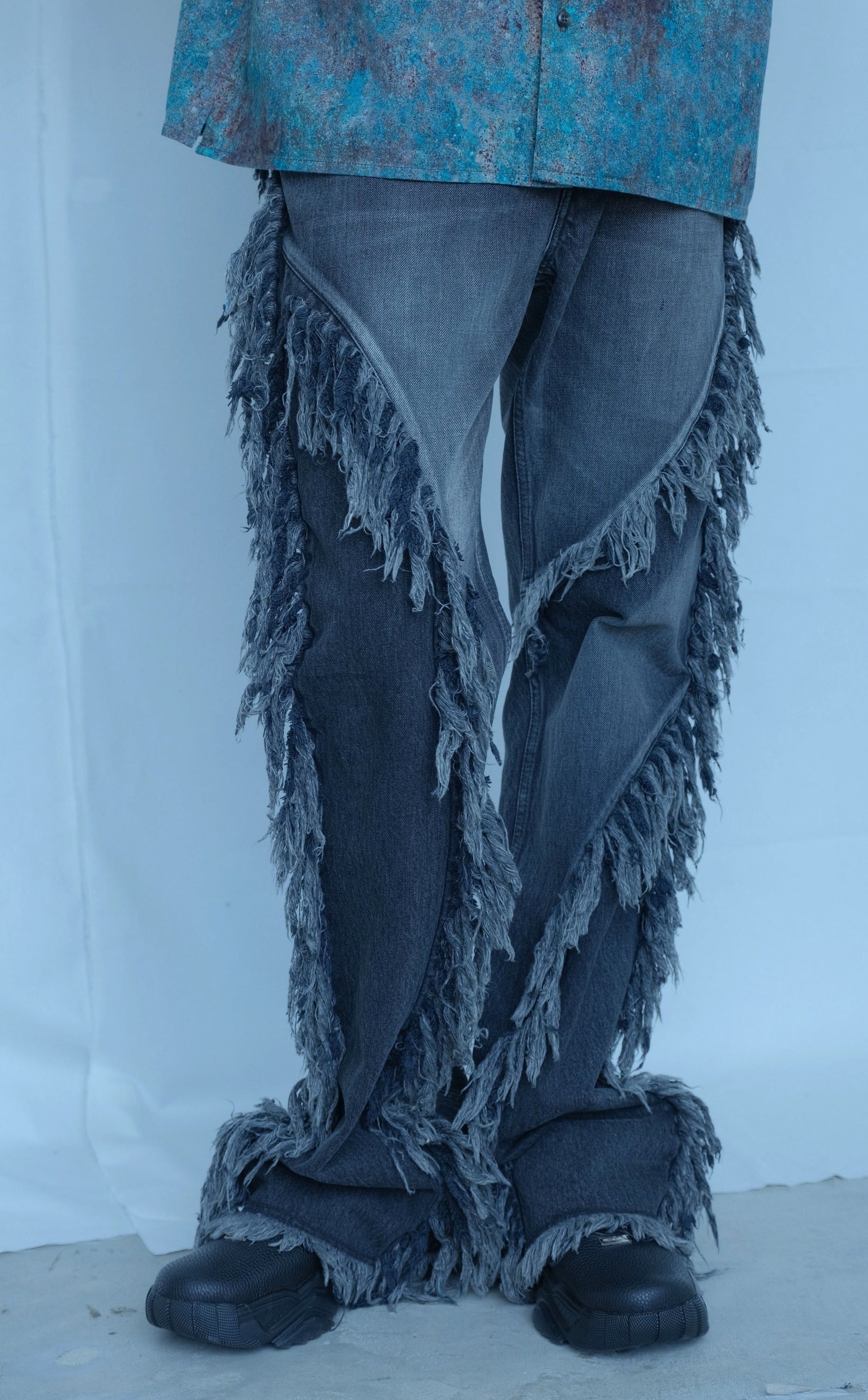 Fringe Flare Denim Pants – MIKAGE SHIN