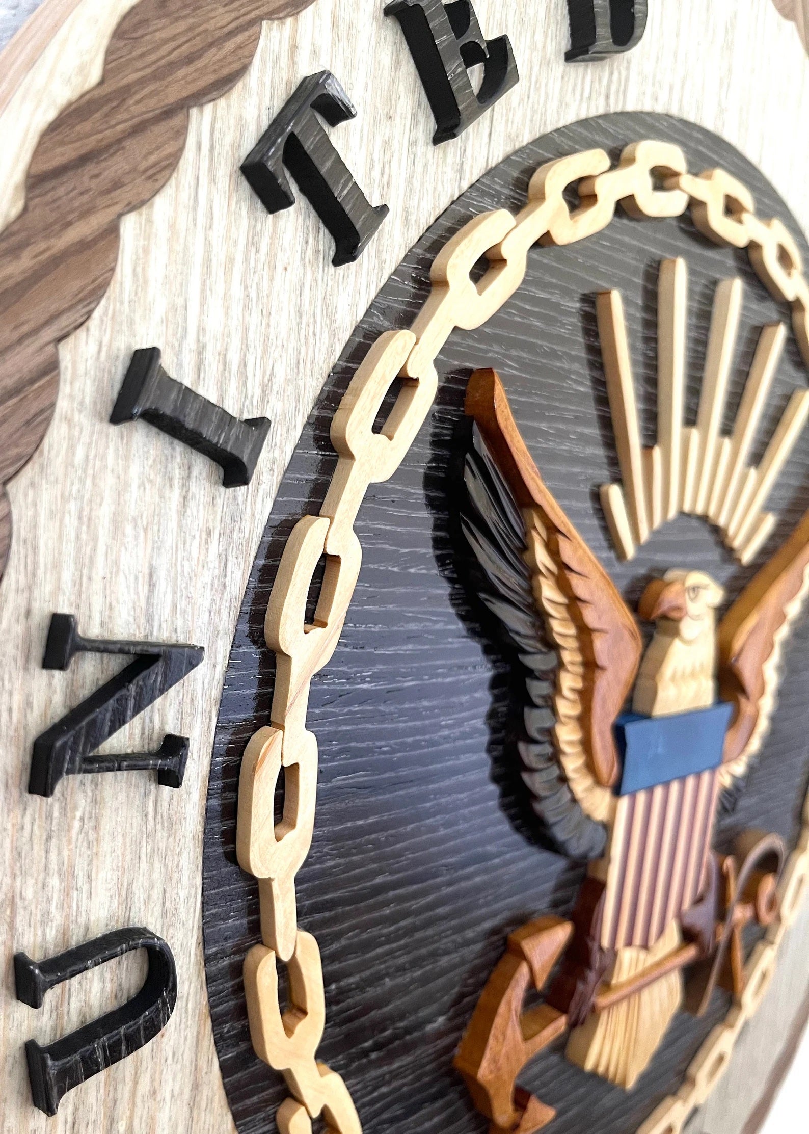 U.S. NAVY EMBLEM WOOD ART – Military Wood Art