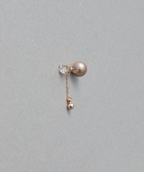 K18YG ピース ブラウンダイヤモンド アーチ ピアス（270816） ｜ women