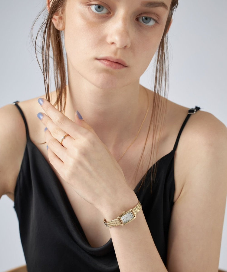 ダイヤモンド レクタングルフェイス メッシュベルト ウォッチ（890570