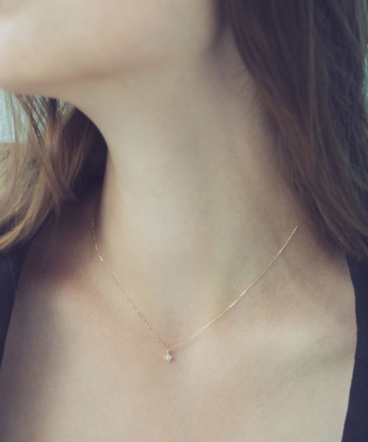 レイヤード] K18YG ダイヤモンド フローレット ネックレス（261070