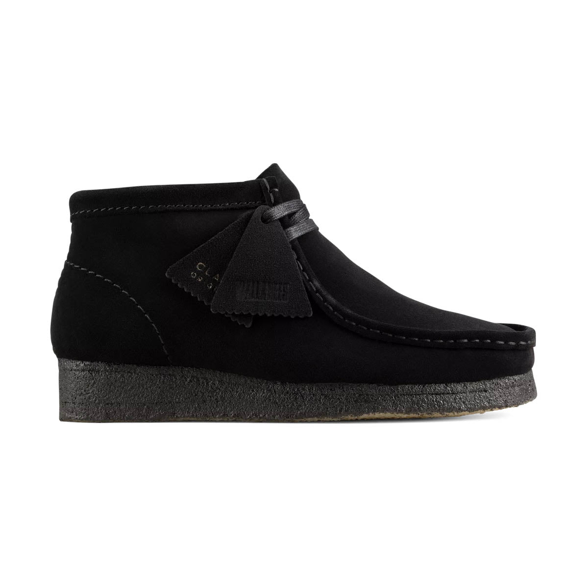 Shop Clarks Wallabee Boot Black Suede Men's Shoes