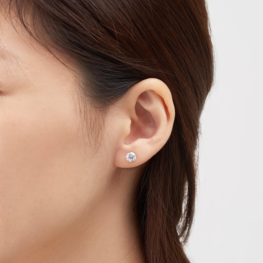 K18 ピンクゴールド キュービックジルコニア ピアス（5mm